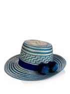 Yosuzi Simea Pompom-embellished Straw Hat