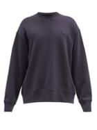 Mens Rtw Acne Studios - Fairview Face-appliqu Cotton-jersey Sweatshirt - Mens - Navy