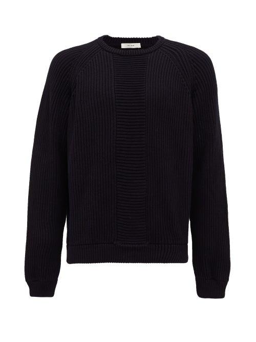 Matchesfashion.com The Row - Rory Rib-knitted Cotton Sweater - Mens - Navy