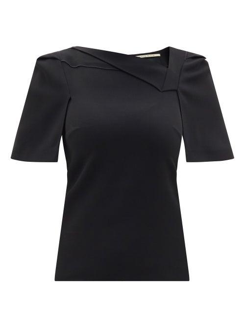Matchesfashion.com Roland Mouret - Lynn Asymmetric Crepe Top - Womens - Black