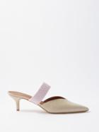 Malone Souliers - Maisie 45 Woven-strap Croc-effect Leather Mules - Womens - Beige
