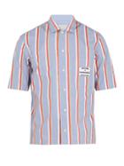Maison Kitsuné Striped Short-sleeved Cotton Shirt