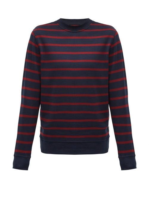 Matchesfashion.com Oliver Spencer - Robin Striped Cotton-jersey Sweatshirt - Mens - Navy Multi