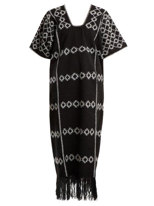 Matchesfashion.com Pippa Holt - No.60 Embroidered Cotton Kaftan - Womens - Black White