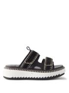 Chlo - Lilli Woven-strap Leather Slides - Womens - Black