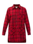 Matchesfashion.com Gucci - Oversized Checked Wool-blend Flannel Shirt - Womens - Red Multi