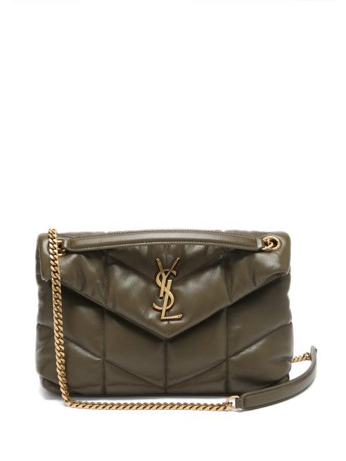 Matchesfashion.com Saint Laurent - Loulou Puffer Small Leather Shoulder Bag - Womens - Khaki