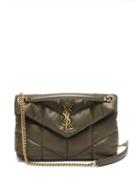 Matchesfashion.com Saint Laurent - Loulou Puffer Small Leather Shoulder Bag - Womens - Khaki