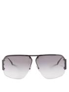 Bottega Eyewear - Aviator Metal Sunglasses - Mens - Black Grey