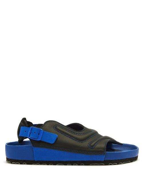 Matchesfashion.com Birkenstock X Csm - Terra Leather Slingback Sandals - Womens - Black Blue