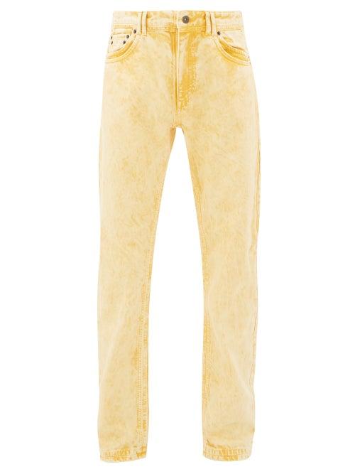 Matchesfashion.com Y/project - Bleached Double-seam Jeans - Mens - Yellow