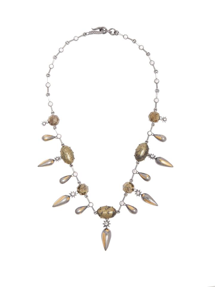 Bottega Veneta Stellular Chalcopyrite And Cubic-zirconia Necklace