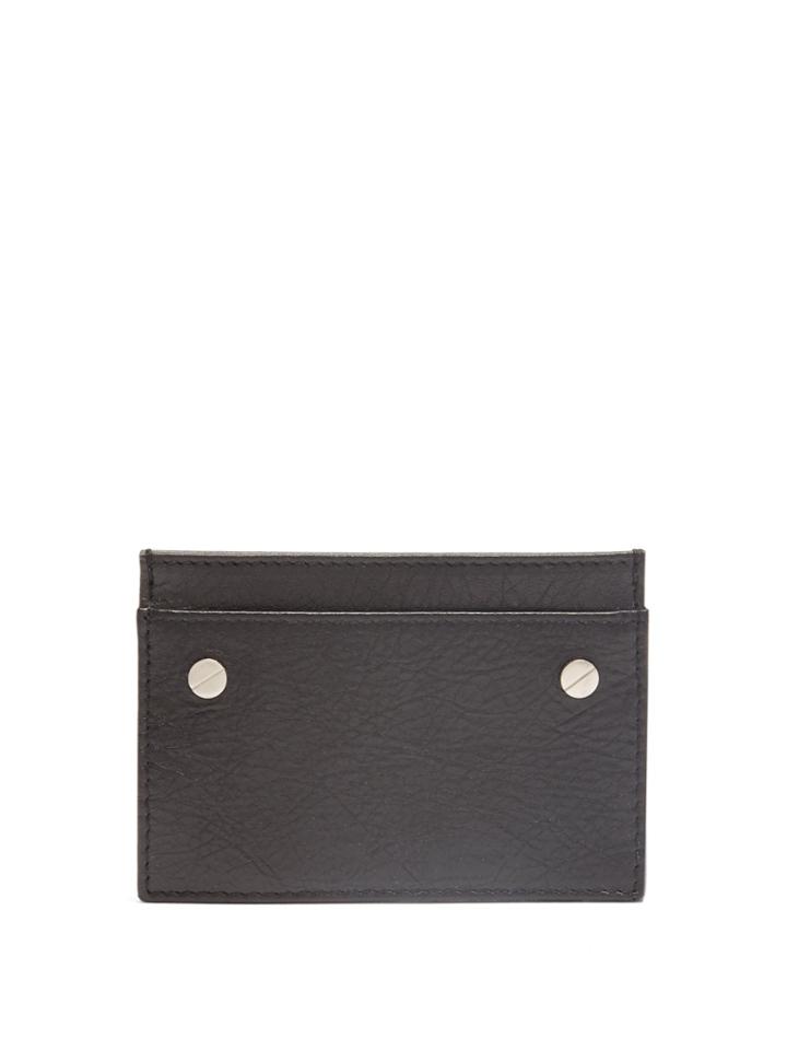 Balenciaga Screw-stud Leather Cardholder