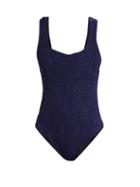 Matchesfashion.com Solid & Striped - The Anne Marie Ruched Swimsuit - Womens - Navy