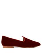 Matchesfashion.com Le Monde Beryl - Venetian Velvet Slipper Shoes - Womens - Dark Red