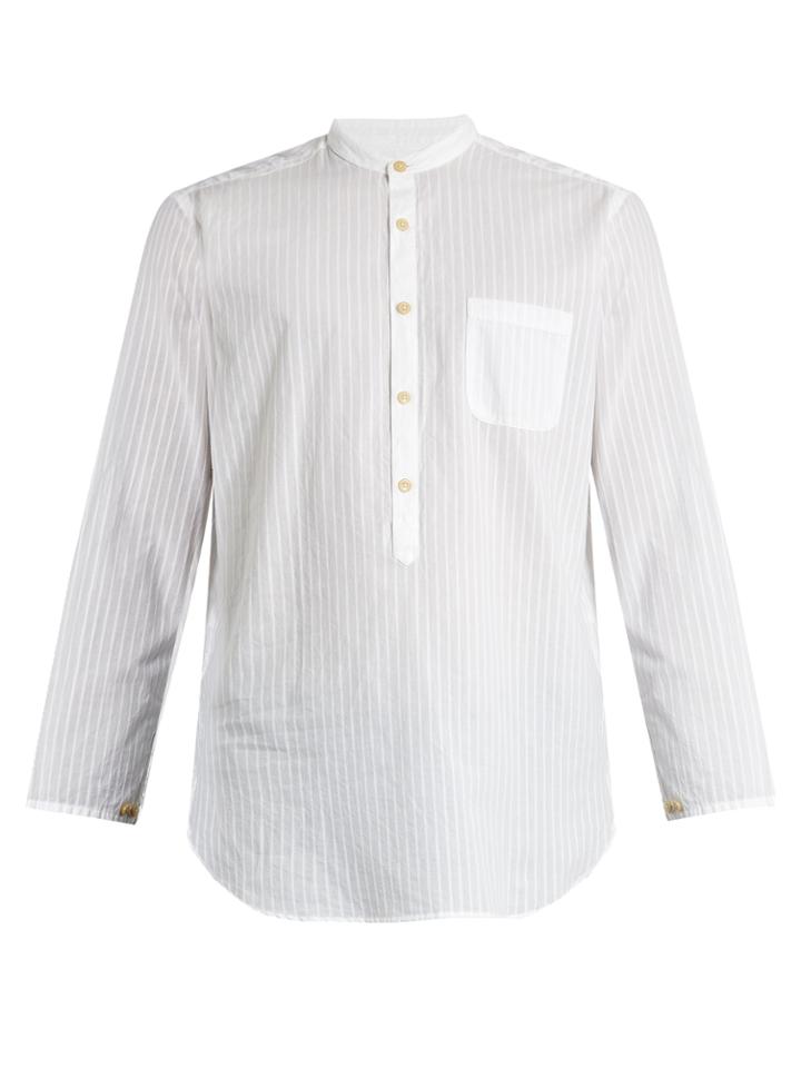 Oliver Spencer Grandad-collar Cotton Shirt