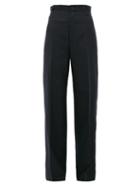 Matchesfashion.com Connolly - High-rise Wool-blend Wide-leg Trousers - Womens - Navy