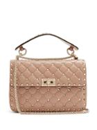 Matchesfashion.com Valentino - Rockstud Spike Medium Quilted Leather Shoulder Bag - Womens - Light Pink
