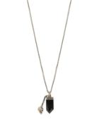 Matchesfashion.com Alexander Mcqueen - Crystal And Skull-pendants Metal Necklace - Mens - Silver