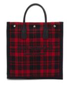 Matchesfashion.com Saint Laurent - Noe Logo-embroidered Tartan Tote Bag - Womens - Red Multi
