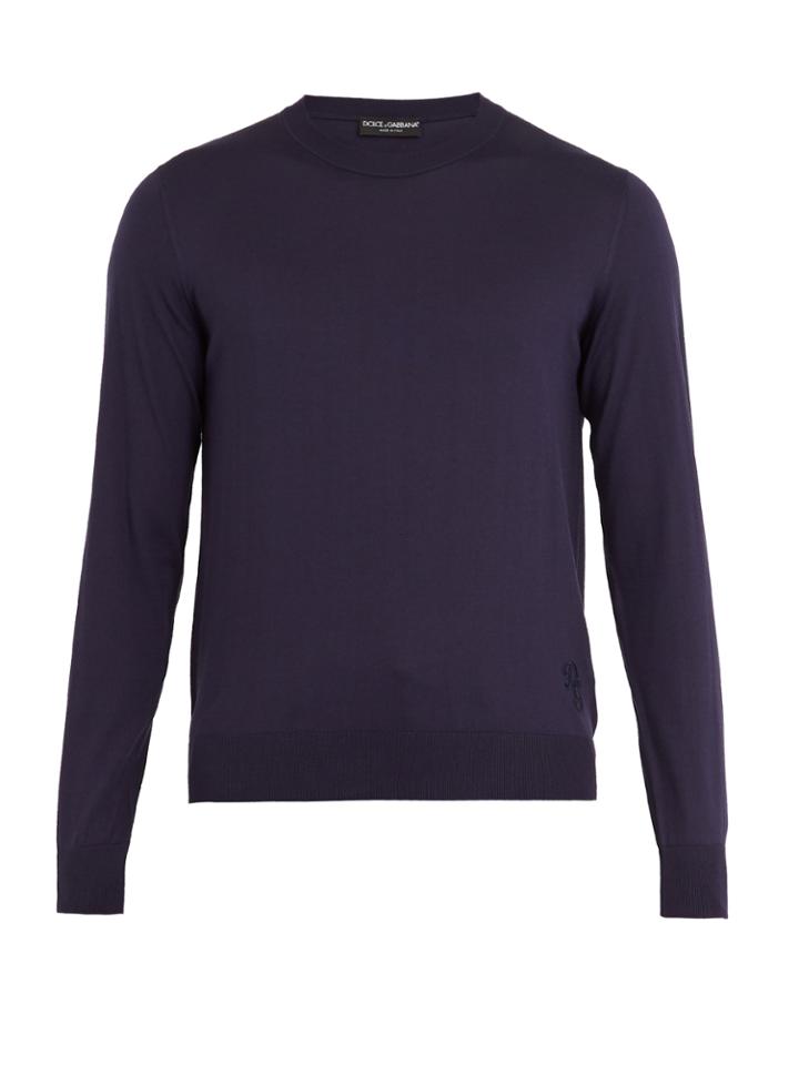 Dolce & Gabbana Crew-neck Silk-knit Sweater