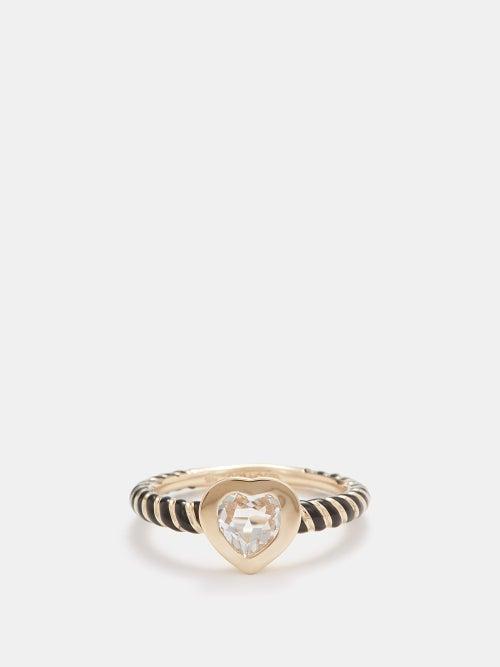 Alison Lou - Streamer Topaz & 14kt Gold Ring - Womens - Gold Multi