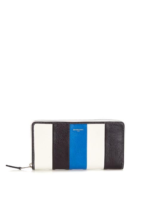 Balenciaga Bazar Zip-around Leather Continental Wallet