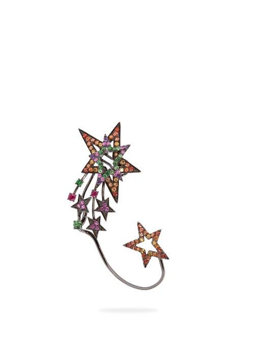 Matchesfashion.com Lynn Ban - Shooting Star Sapphire & Ruby Single Ear Cuff - Womens - Multi