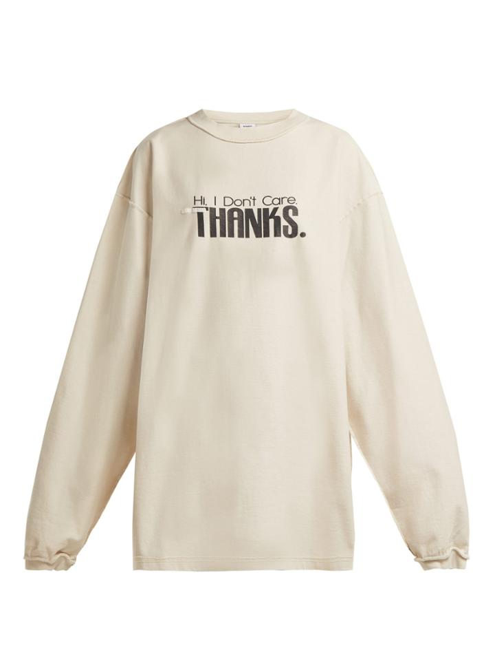 Vetements Hi, I Don't Care-print Sweatshirt