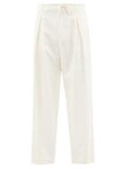 The Row - Davian Drawstring-waist Silk-blend Trousers - Mens - Cream