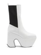 Matchesfashion.com Marques'almeida - Open Toe Leather Platform Boots - Womens - White