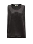 Ladies Activewear Fendi - Applied-logo Mesh-jersey Tank Top - Womens - Black