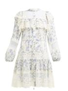 Matchesfashion.com Zimmermann - Moncur Floral Print Lace Trim Dress - Womens - White