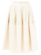 Matchesfashion.com Zanini - High-rise Pleated Silk Skirt - Womens - Cream
