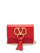 Matchesfashion.com Valentino - V Ring Mini Leather Cross Body Bag - Womens - Red