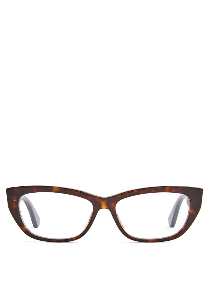 Gucci Side-striped Cat-eye Acetate Glasses