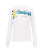 Matchesfashion.com Helmut Lang - Radio Print Long Sleeved Cotton T Shirt - Mens - White