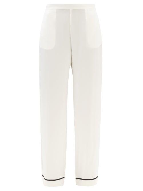 Asceno - London Sandwashed-silk Pyjama Trousers - Womens - White