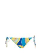 Matchesfashion.com Emilio Pucci - Quirimbas-print Side-tie Bikini Briefs - Womens - Blue Multi