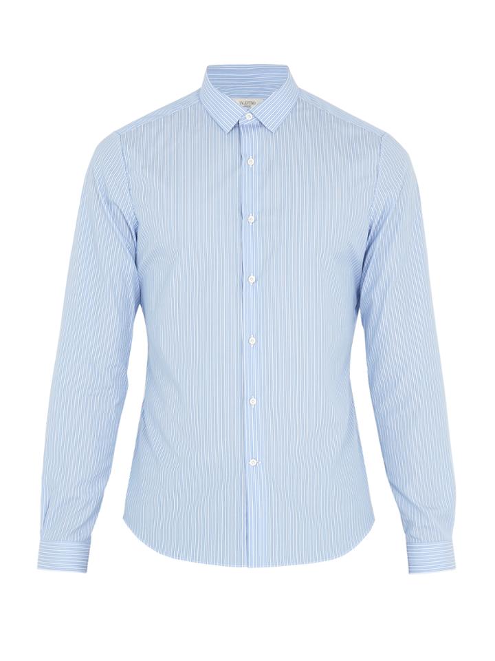 Valentino Single-cuff Striped-cotton Shirt