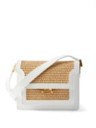 Marni - Trunk Mini Raffia And Leather Shoulder Bag - Womens - White