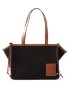 Loewe - Cushion Leather-trim Twill Tote Bag - Womens - Black