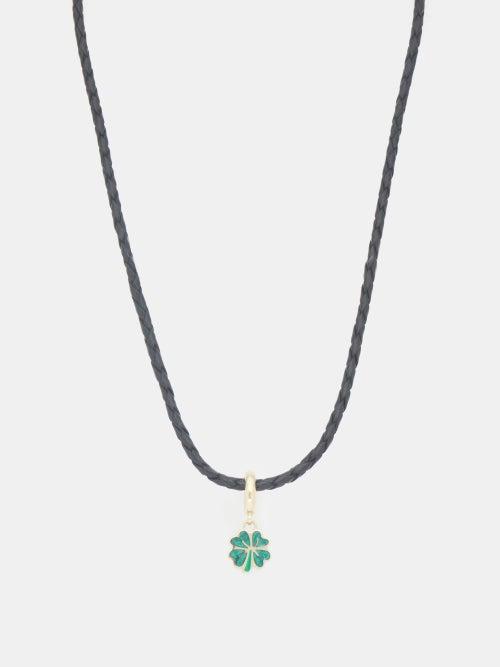 Lauren Rubinski - Lucky Clover Enamel & 14kt Gold Necklace - Womens - Green Gold