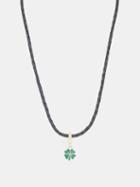 Lauren Rubinski - Lucky Clover Enamel & 14kt Gold Necklace - Womens - Green Gold