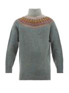 Matchesfashion.com Bless - Bohus Roll Neck Wool Blend Sweater - Mens - Green Multi