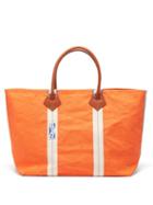 Haulier - Utility Large Striped Canvas Tote Bag - Mens - Orange