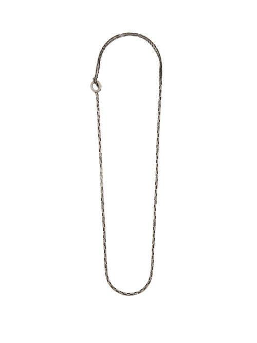 Matchesfashion.com Title Of Work - Double Chain Sterling Silver Necklace - Mens - Silver