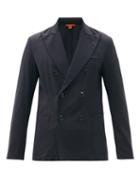 Mens Rtw Barena Venezia - Siroco Elga Wool-blend Sharkskin Suit Jacket - Mens - Navy