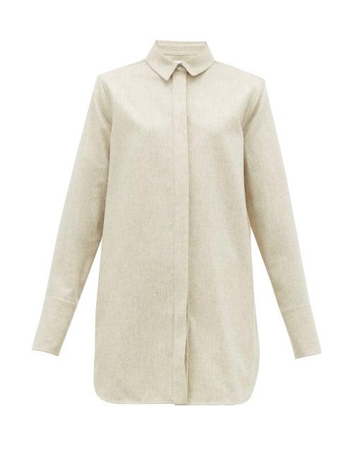 Matchesfashion.com Jil Sander - Tailored Wool Blend Shirt - Womens - Grey