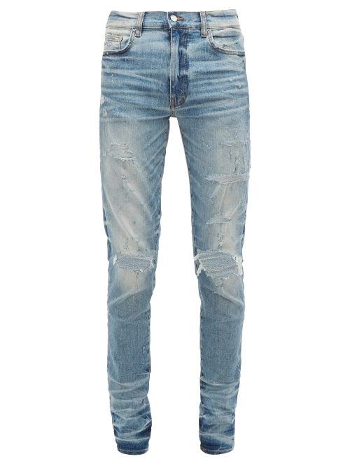 Matchesfashion.com Amiri - Thrasher Distressed Slim Leg Jeans - Mens - Indigo